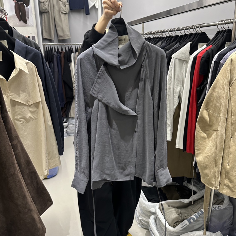 VIVEL東大門實拍女裝新品熱賣人氣休閑推薦襯衫蕾絲衫含腰繩VIVEL襯衫/蕾絲衫圖色3