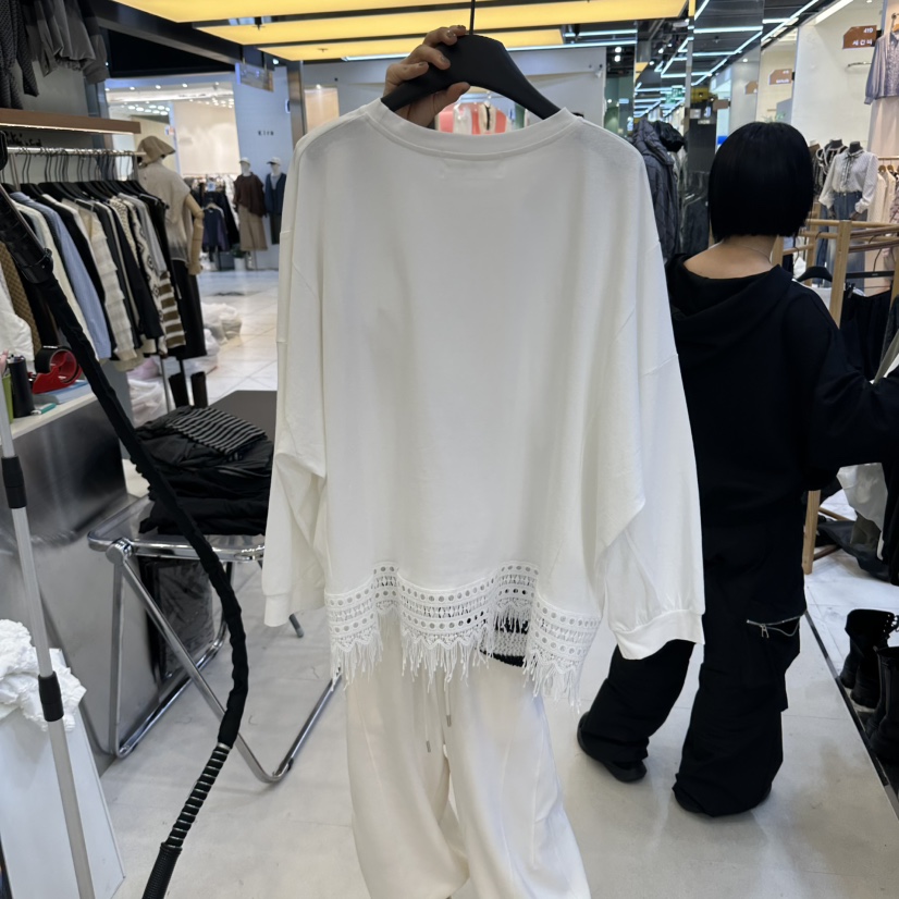 BAKHA東大門直郵女士新品真品休閑熱賣推薦人氣長袖T恤流蘇CHARLES THE SECOND/CHEAP-CHIC長袖T恤