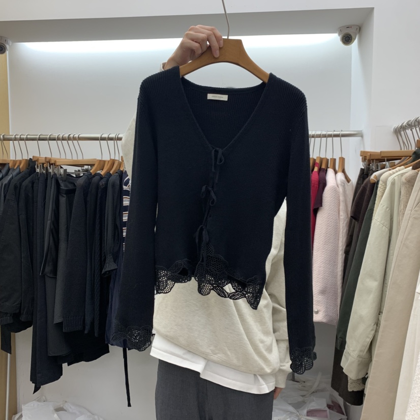 DRESS ROOM韓國直郵女士新款時尚熱賣人氣休閑推薦開衫蕾絲DRESS ROOM開衫圖色3
