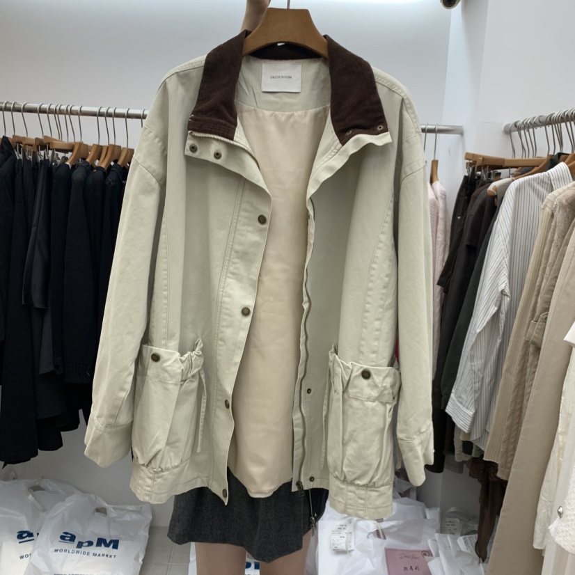 DRESS ROOM韓國直郵女裝新款人氣時尚熱賣休閑夾克燈芯絨DRESS ROOM夾克圖色2