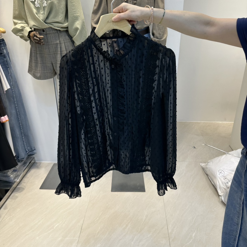 2AN.B韓國代購女裝新款真品時尚人氣休閑襯衫蕾絲衫蕾絲2AN.B襯衫/蕾絲衫圖色2