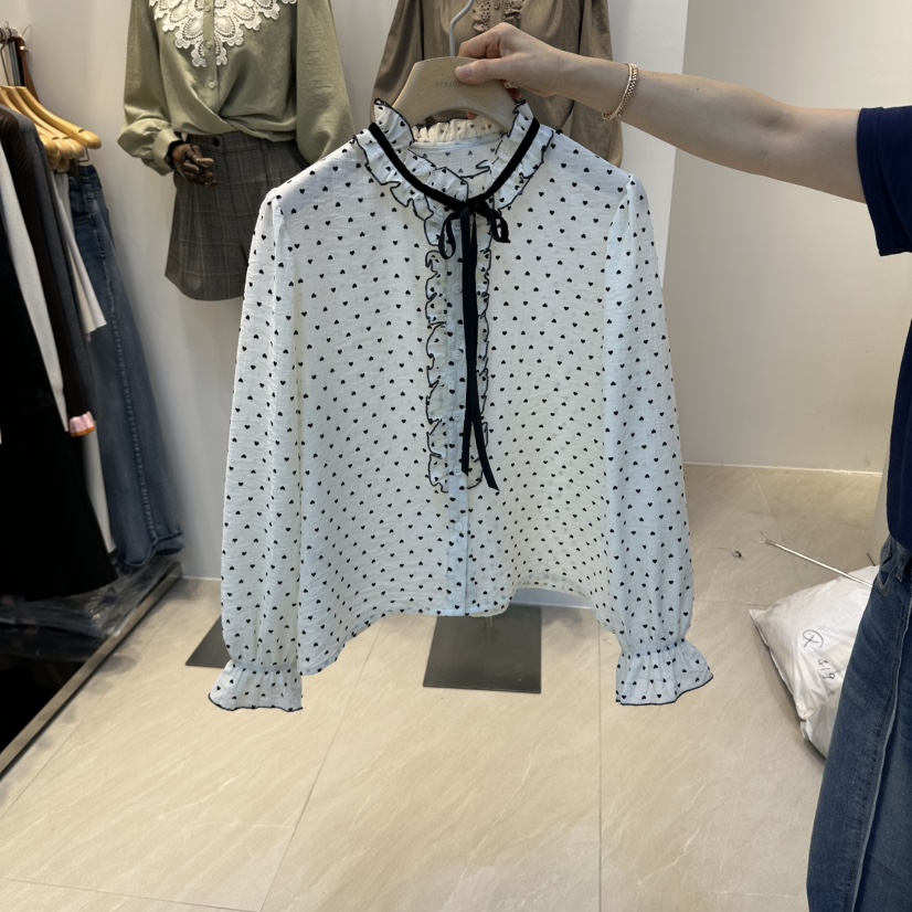 2AN.B東大門實拍女裝新品真品推薦時尚人氣襯衫蕾絲衫絲帶2AN.B襯衫/蕾絲衫圖色1