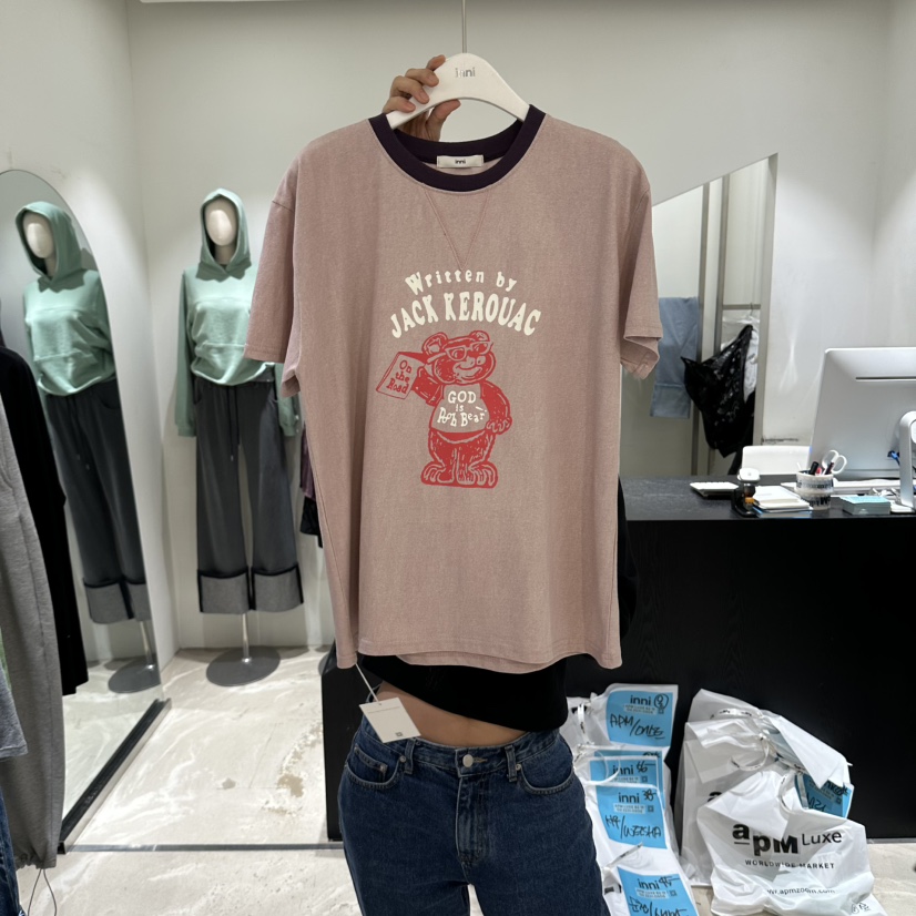 INNI韓國代購女士新款推薦時尚人氣熱賣休閑真品T恤INNIT恤圖色1