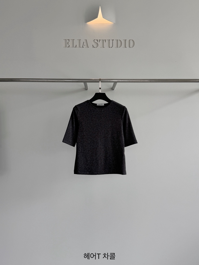 ELIA韓國代購女裝新品熱賣人氣休閑推薦時尚真品T恤ELIAT恤圖色5墨色