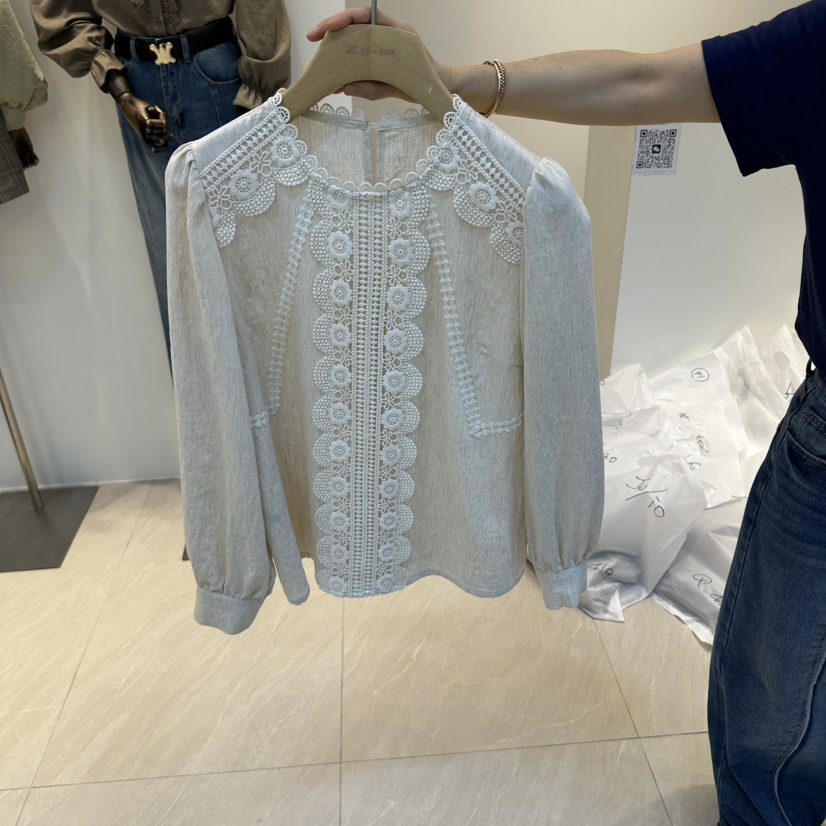 2AN.B東大門實拍女士新品真品時尚人氣休閑襯衫蕾絲衫刺繡2AN.B襯衫/蕾絲衫圖色1