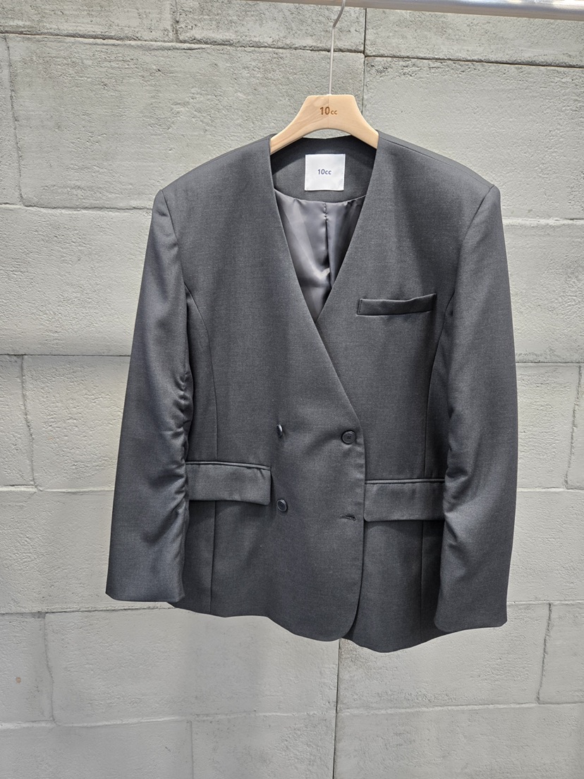 10CC韓國代購女裝新款真品推薦休閑時尚西裝西服褶皺雙層10CC西裝/西服圖色2