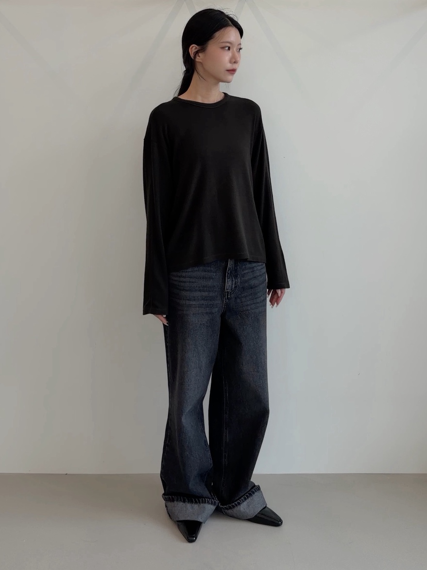 ELIA東大門實拍女裝新品人氣推薦時尚熱賣真品長袖T恤羊毛ELIA長袖T恤