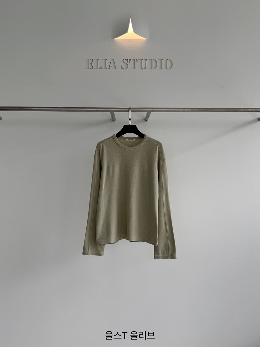 ELIA東大門實拍女裝新品人氣推薦時尚熱賣真品長袖T恤羊毛ELIA長袖T恤圖色2