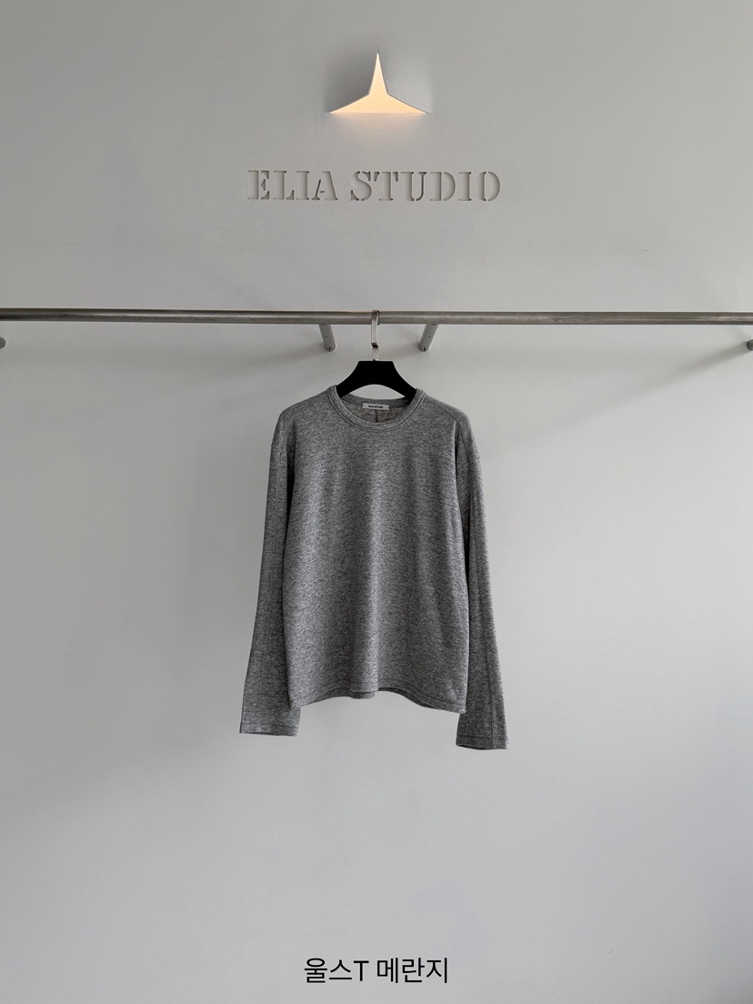 ELIA東大門實拍女裝新品人氣推薦時尚熱賣真品長袖T恤羊毛ELIA長袖T恤圖色3