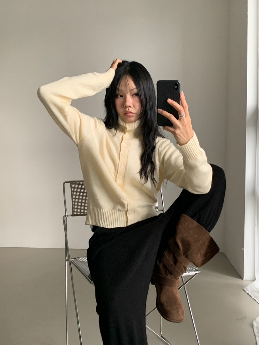 MORE THAN-P東大門實拍女士新款真品休閑推薦人氣開衫高領MORE THAN開衫