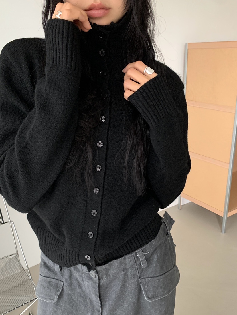 MORE THAN-P東大門實拍女士新款真品休閑推薦人氣開衫高領MORE THAN開衫