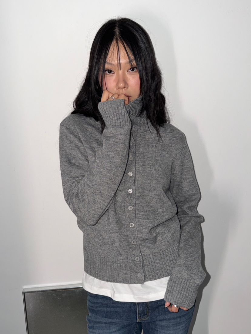MORE THAN-P東大門實拍女士新款真品休閑推薦人氣開衫高領MORE THAN開衫
