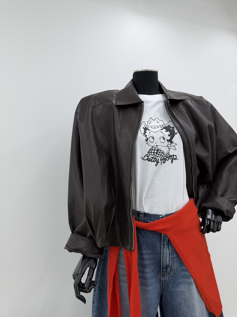 RED-A韓國直郵女裝新款真品推薦人氣休閑熱賣時尚皮衣皮革RED-A皮衣