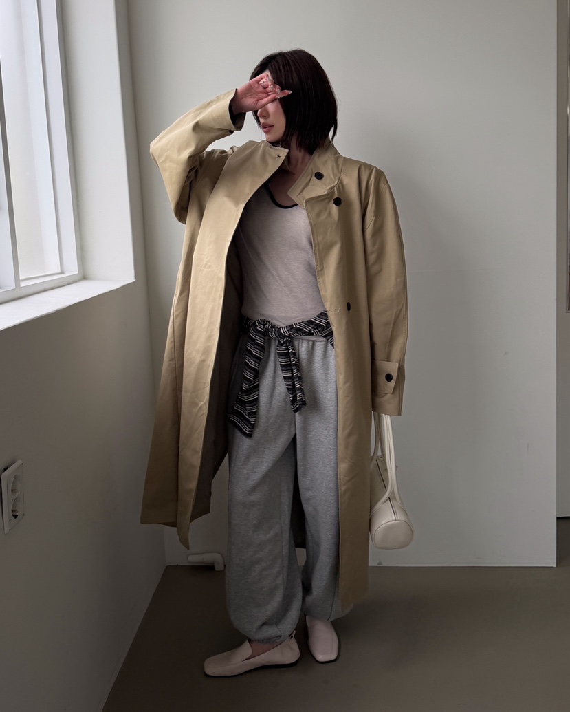 J SHOP東大門實拍女裝新品休閑真品推薦人氣熱賣長款風衣J_SHOP長款風衣