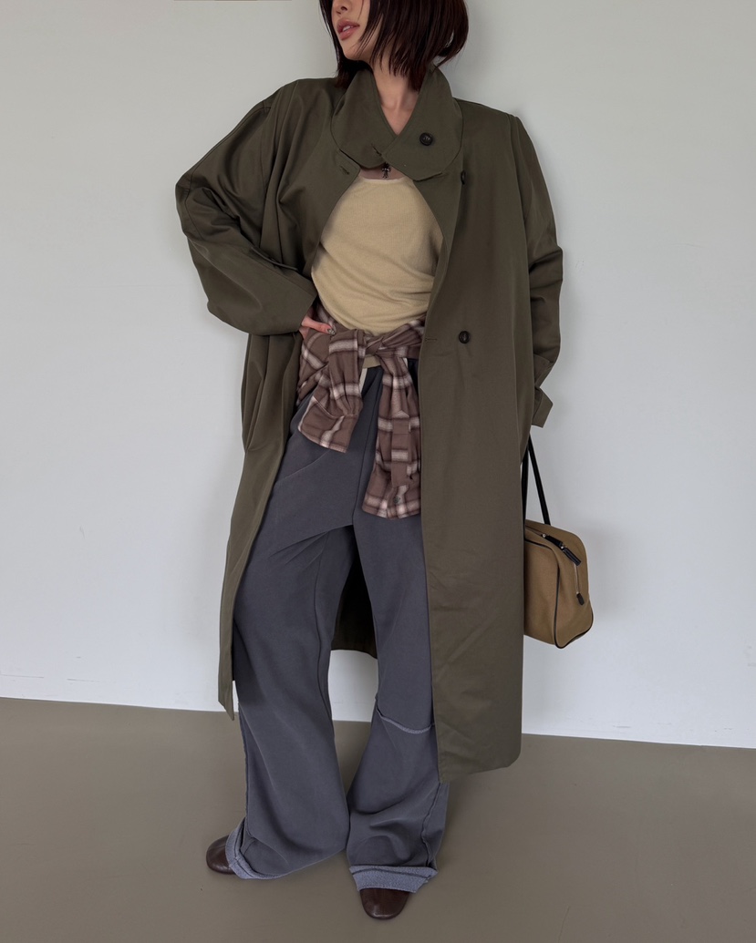 J SHOP東大門實拍女裝新品休閑真品推薦人氣熱賣長款風衣J_SHOP長款風衣