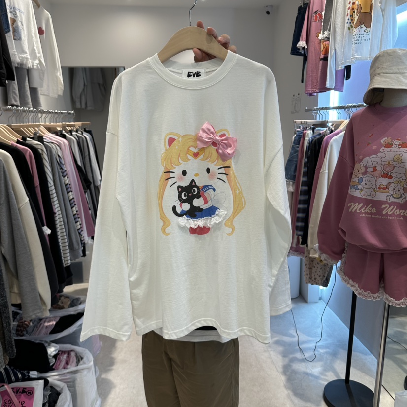 EVE韓國直郵女裝新款熱賣推薦時尚真品人氣休閑長袖T恤EVE長袖T恤圖色1