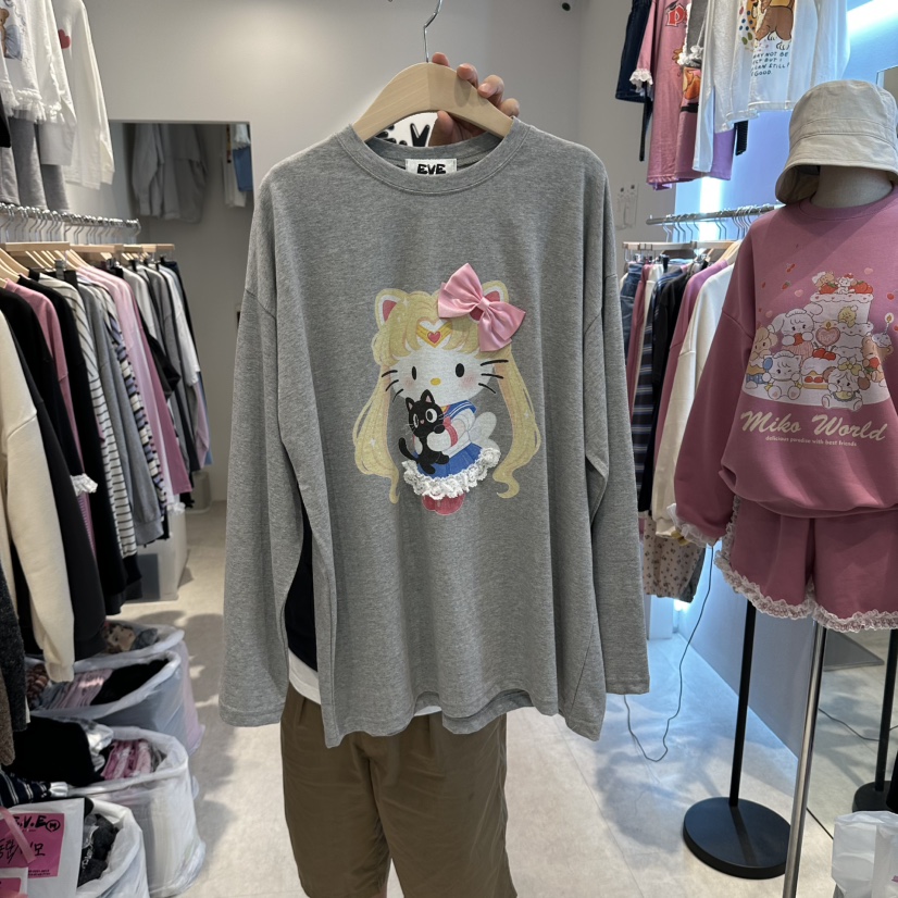 EVE韓國直郵女裝新款熱賣推薦時尚真品人氣休閑長袖T恤EVE長袖T恤圖色2