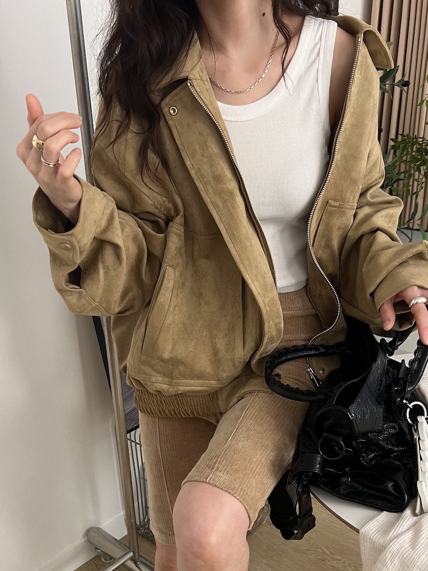 PLANTS ON GRAY韓國代購女裝新款真品休閑熱賣夾克麂皮PLANTS ON GRAY夾克