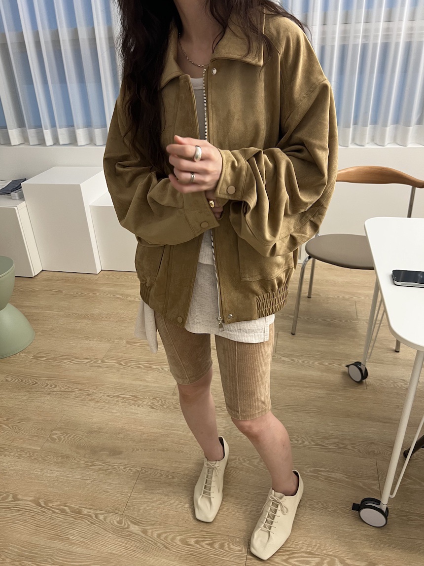 PLANTS ON GRAY韓國代購女裝新款真品休閑熱賣夾克麂皮PLANTS ON GRAY夾克