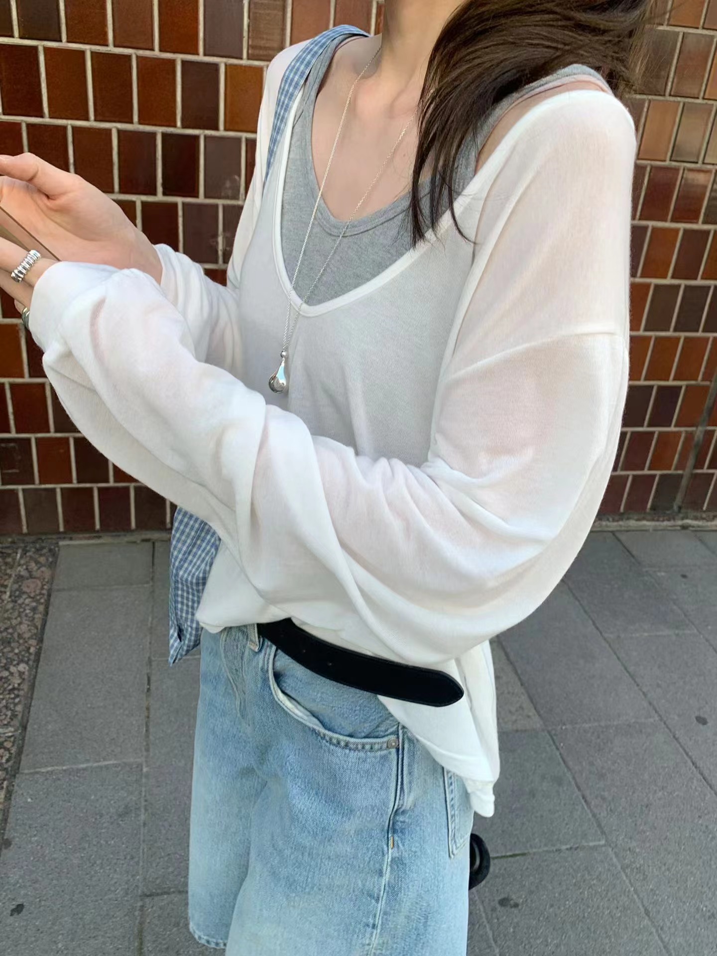 MELLOUNGE-멜라운지-T東大門實拍女士新款真品吊帶背心無袖MELLOUNGE-2件起吊帶/背心