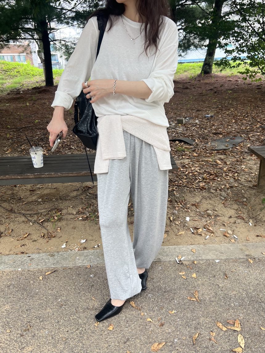 PLANTS ON GRAY東大門實拍女士新品人氣時尚休閑褲寬松PLANTS ON GRAY休閑褲