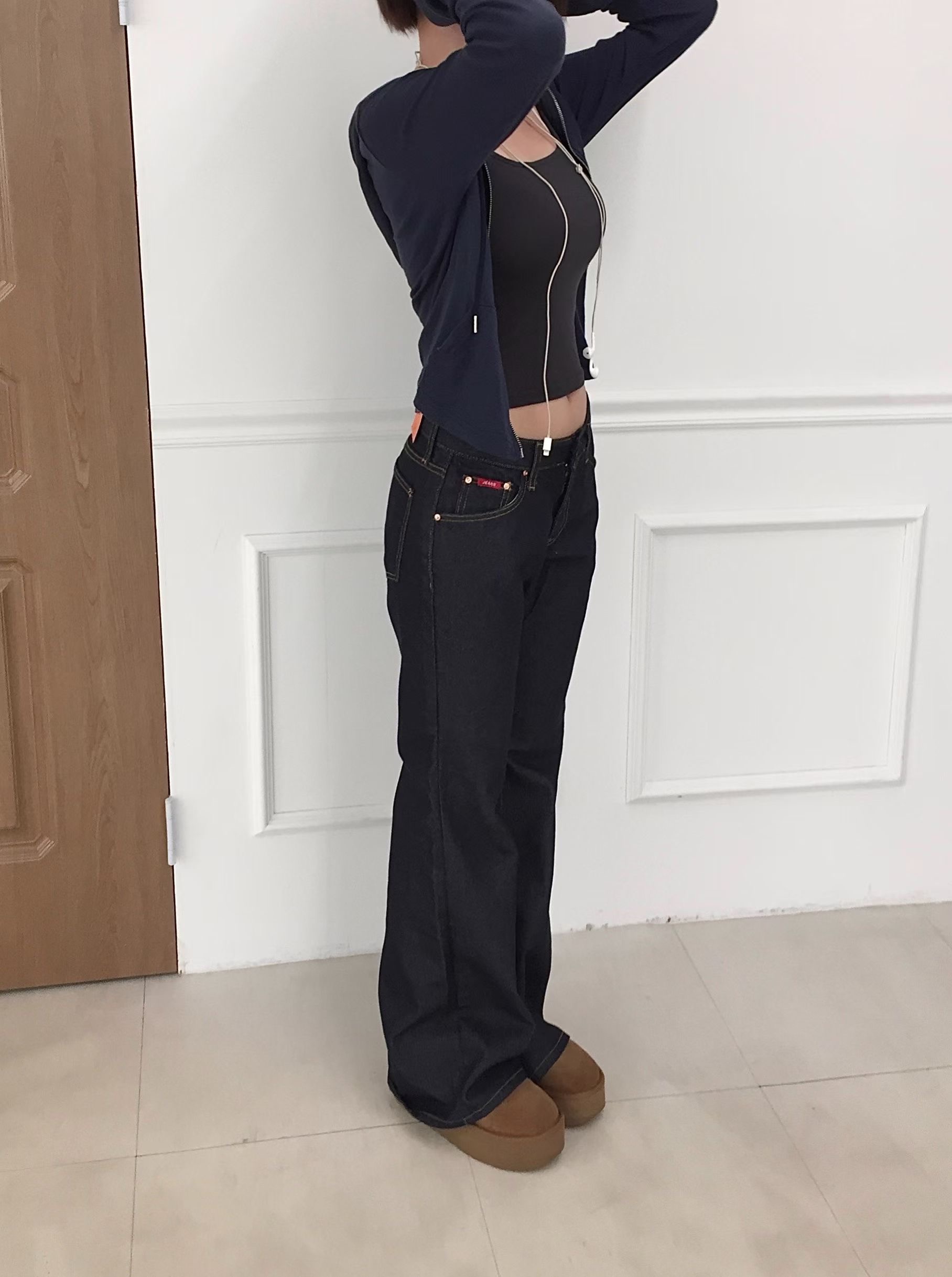 JJIM韓國代購女裝新品人氣真品休閑時尚熱賣推薦牛仔褲JJIM牛仔褲