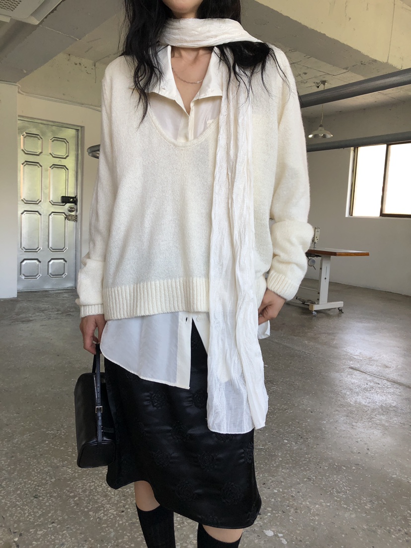 VAARA東大門代購女士新品推薦休閑真品時尚熱賣針織衫深U領VAARA針織衫