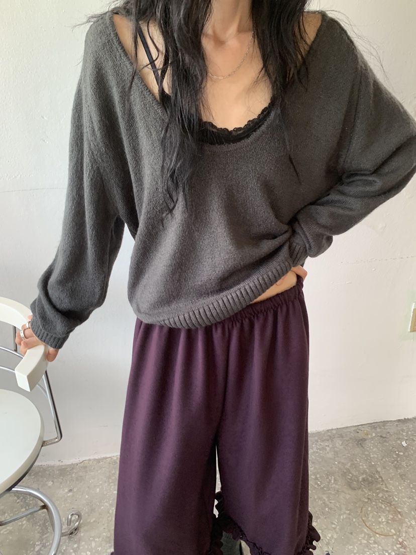VAARA東大門代購女士新品推薦休閑真品時尚熱賣針織衫深U領VAARA針織衫