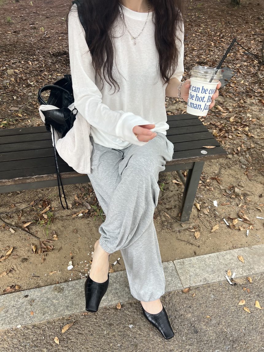 PLANTS ON GRAY韓國代購女裝新品人氣時尚推薦休閑長袖T恤PLANTS ON GRAY長袖T恤
