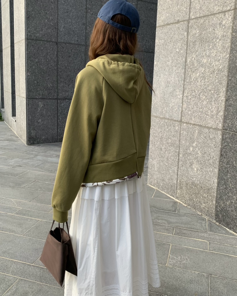PEBBLE東大門實拍女士新款時尚熱賣衛衣拉鏈連帽衫印花撞色PEBBLE衛衣