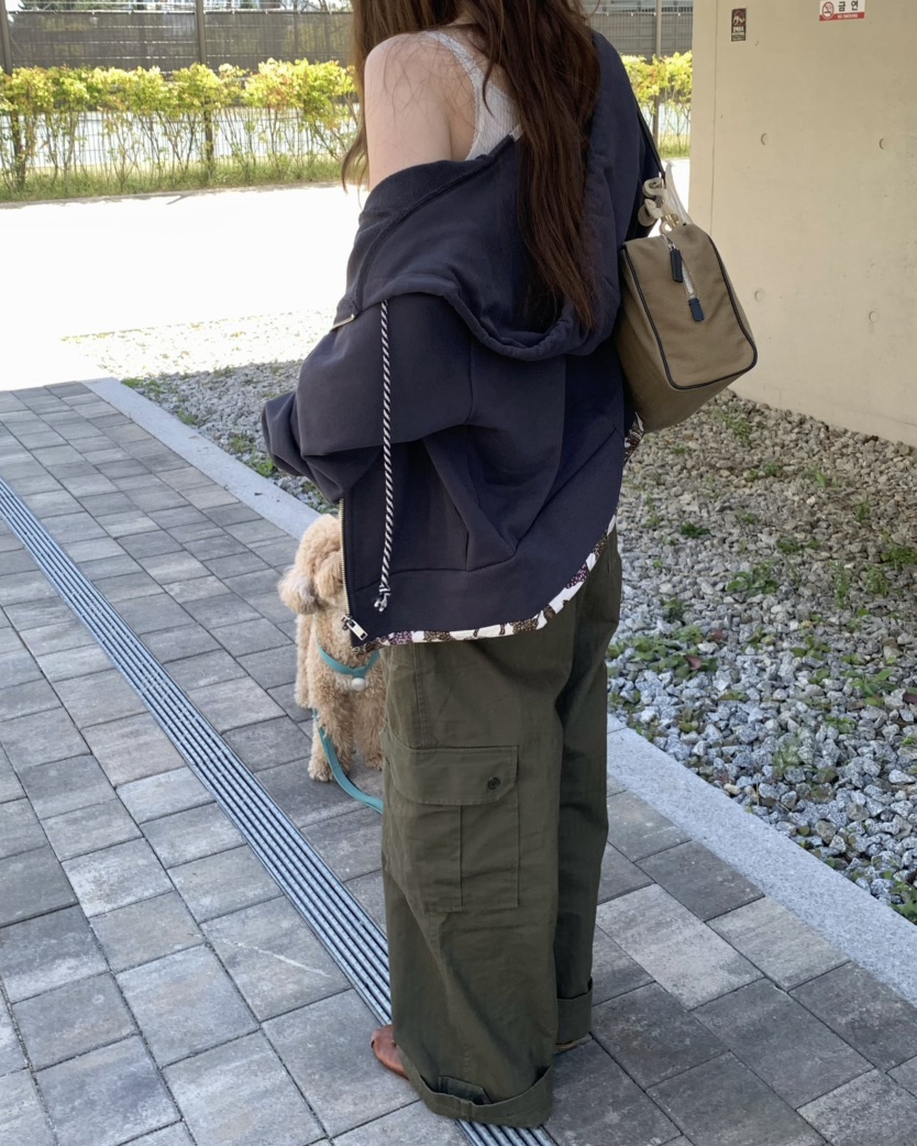 PEBBLE東大門實拍女士新款時尚熱賣衛衣拉鏈連帽衫印花撞色PEBBLE衛衣