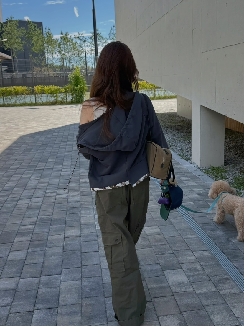 PEBBLE東大門實拍女士新款時尚熱賣衛衣拉鏈連帽衫印花撞色PEBBLE衛衣