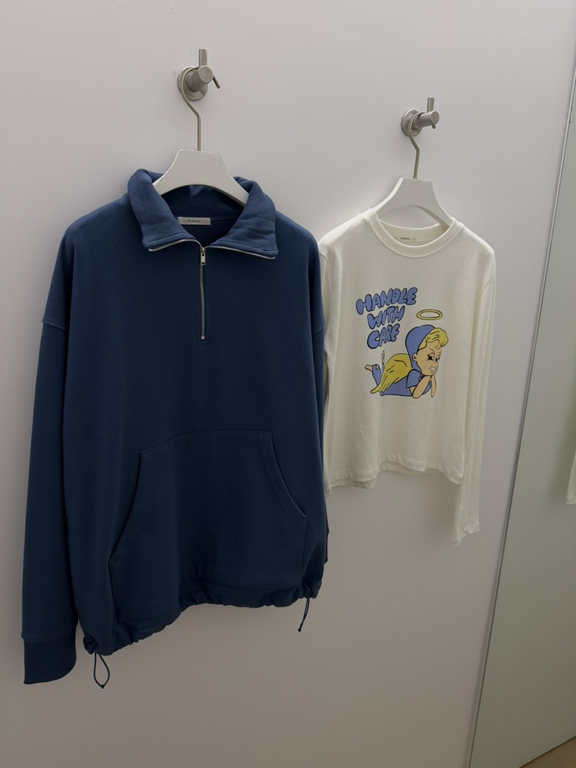 PEBBLE東大門實拍女裝新品真品熱賣人氣休閑推薦衛衣半拉鏈PEBBLE衛衣