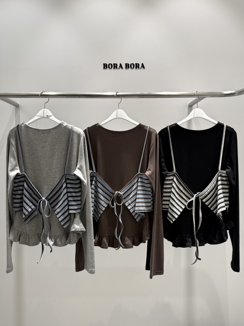 BORA BORA韓國代購女裝新款休閑時尚人氣熱賣真品長袖T恤BORA BORA長袖T恤