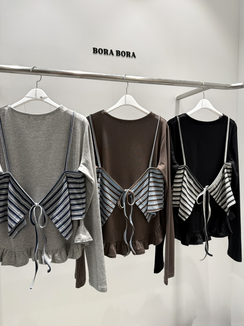 BORA BORA韓國代購女裝新款休閑時尚人氣熱賣真品長袖T恤BORA BORA長袖T恤