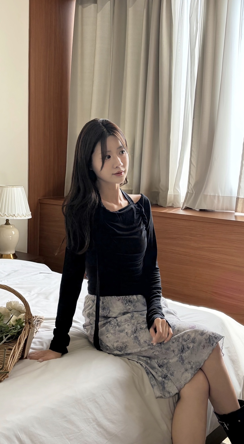 N.BROWN東大門直郵女士新品人氣休閑真品長袖T恤褶皺圍巾N.BROWN長袖T恤