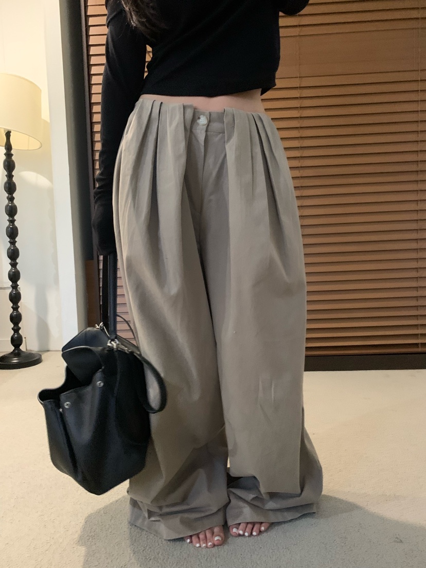 OKIE韓國直郵女裝新品休閑人氣真品熱賣推薦時尚休閑褲折疊OKIE休閑褲