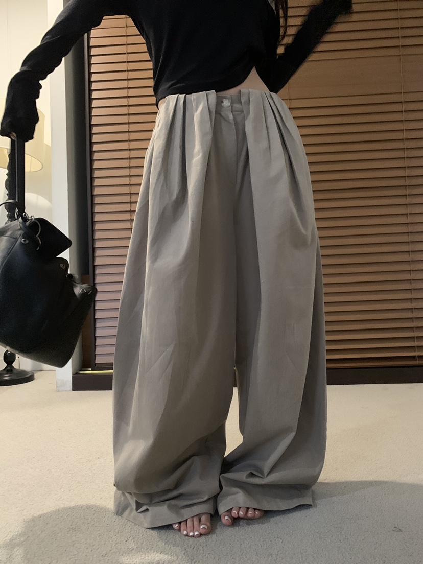 OKIE韓國直郵女裝新品休閑人氣真品熱賣推薦時尚休閑褲折疊OKIE休閑褲
