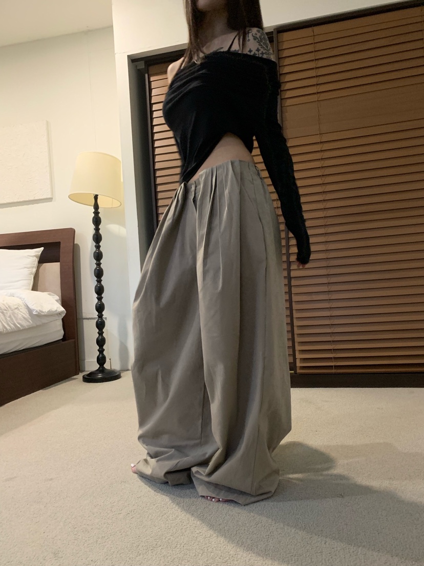 OKIE韓國直郵女裝新品休閑人氣真品熱賣推薦時尚休閑褲折疊OKIE休閑褲