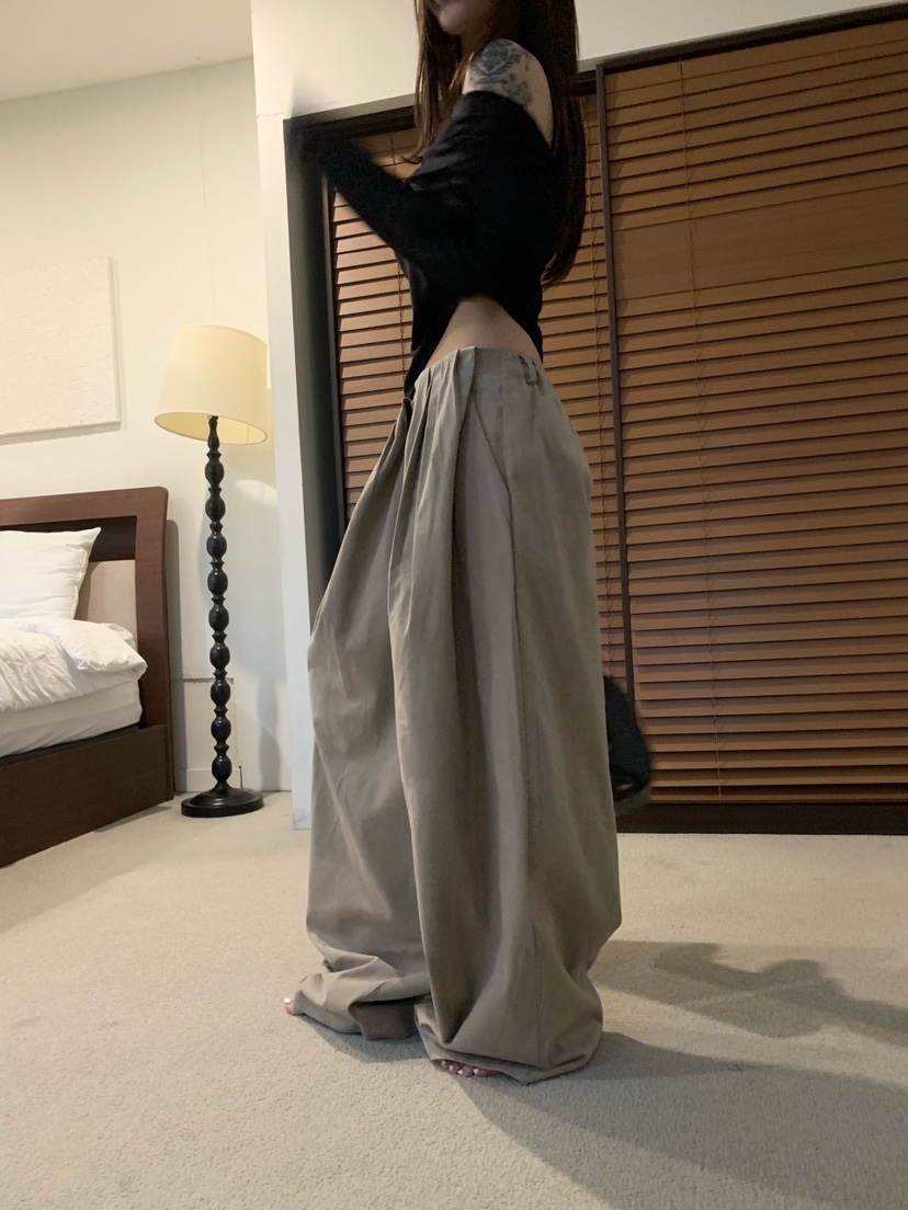 OKIE韓國直郵女裝新品休閑人氣真品熱賣推薦時尚休閑褲折疊OKIE休閑褲