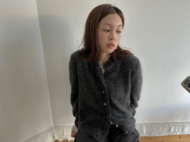 MARE韓國代購女裝新款時尚真品休閑熱賣針織衫荷葉邊開衫MARE針織衫