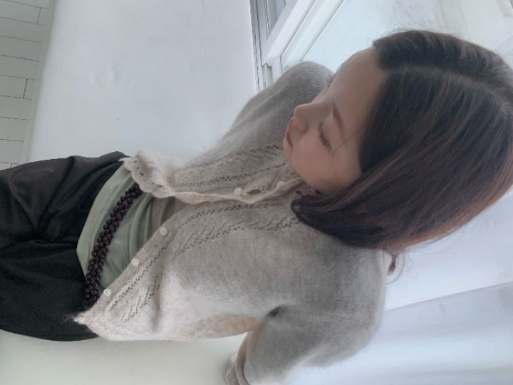MARE韓國代購女裝新款時尚真品休閑熱賣針織衫荷葉邊開衫MARE針織衫