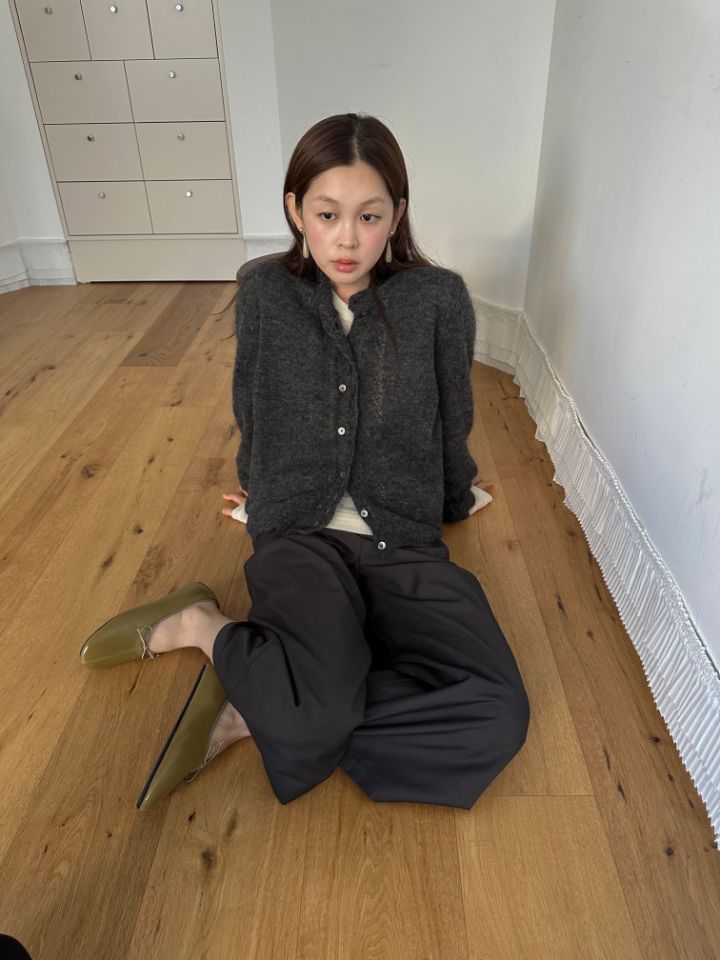 MARE韓國代購女裝新款時尚真品休閑熱賣針織衫荷葉邊開衫MARE針織衫圖色2