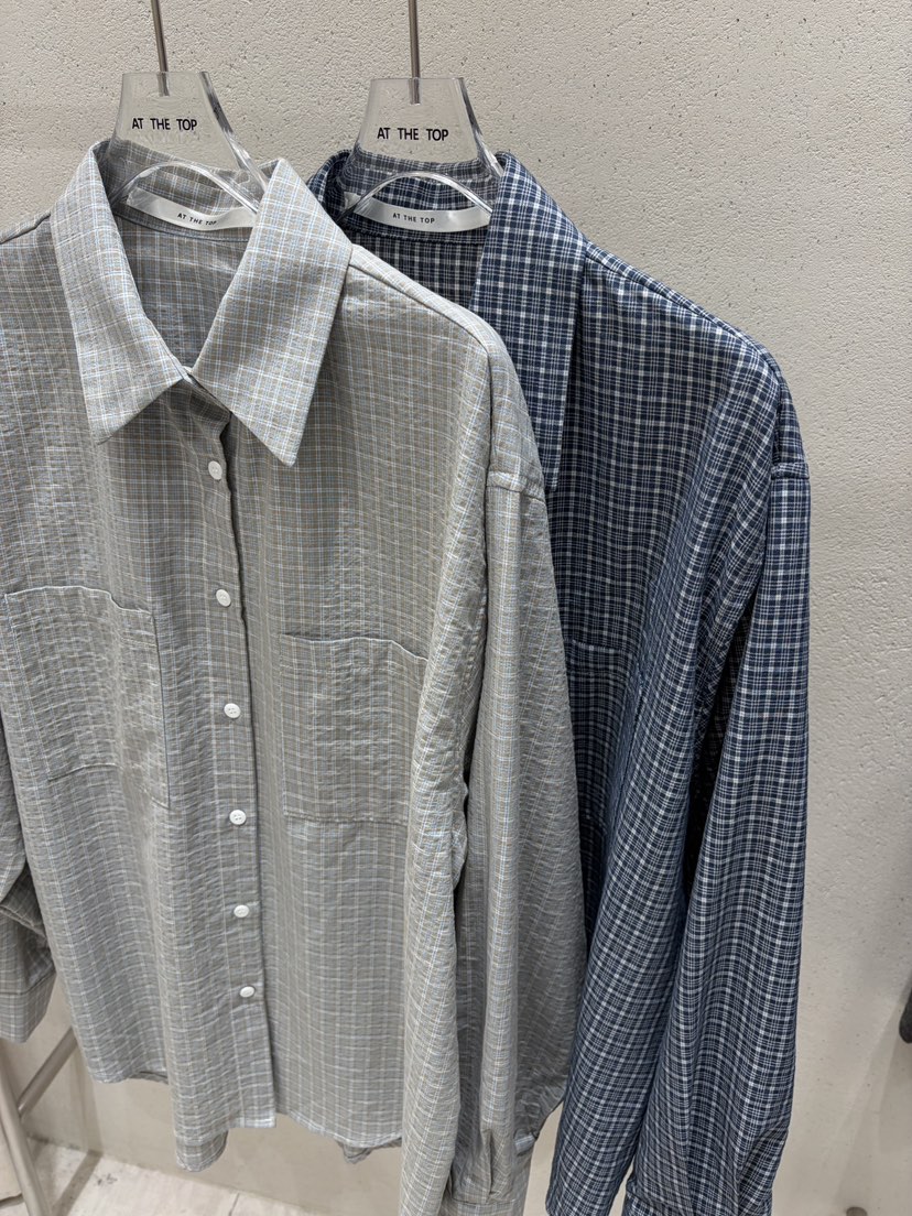 AT THE TOP東大門代購女士新品推薦休閑襯衫蕾絲衫格紋AT THE TOP襯衫/蕾絲衫