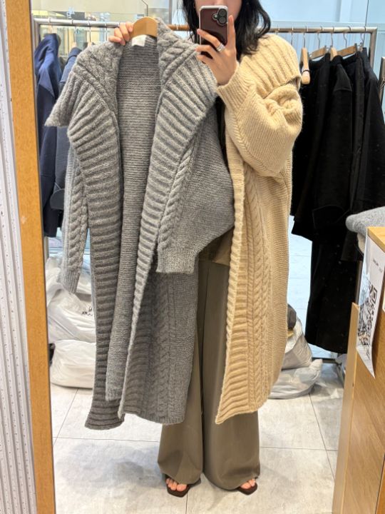 베슬東大門代購女裝新款真品熱賣推薦人氣中長款大衣羊駝毛VESL中長款大衣