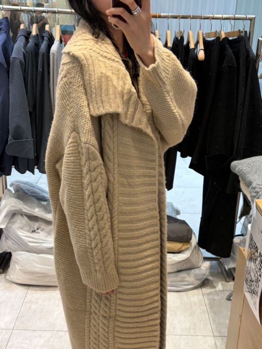베슬東大門代購女裝新款真品熱賣推薦人氣中長款大衣羊駝毛VESL中長款大衣