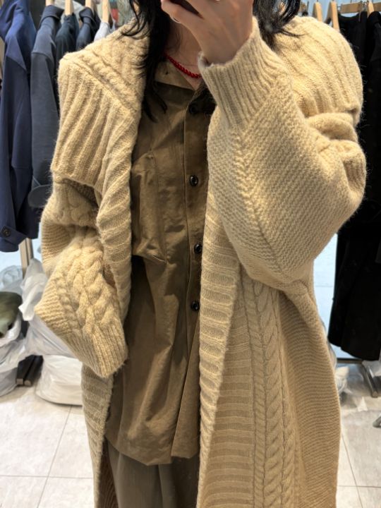 베슬東大門代購女裝新款真品熱賣推薦人氣中長款大衣羊駝毛VESL中長款大衣