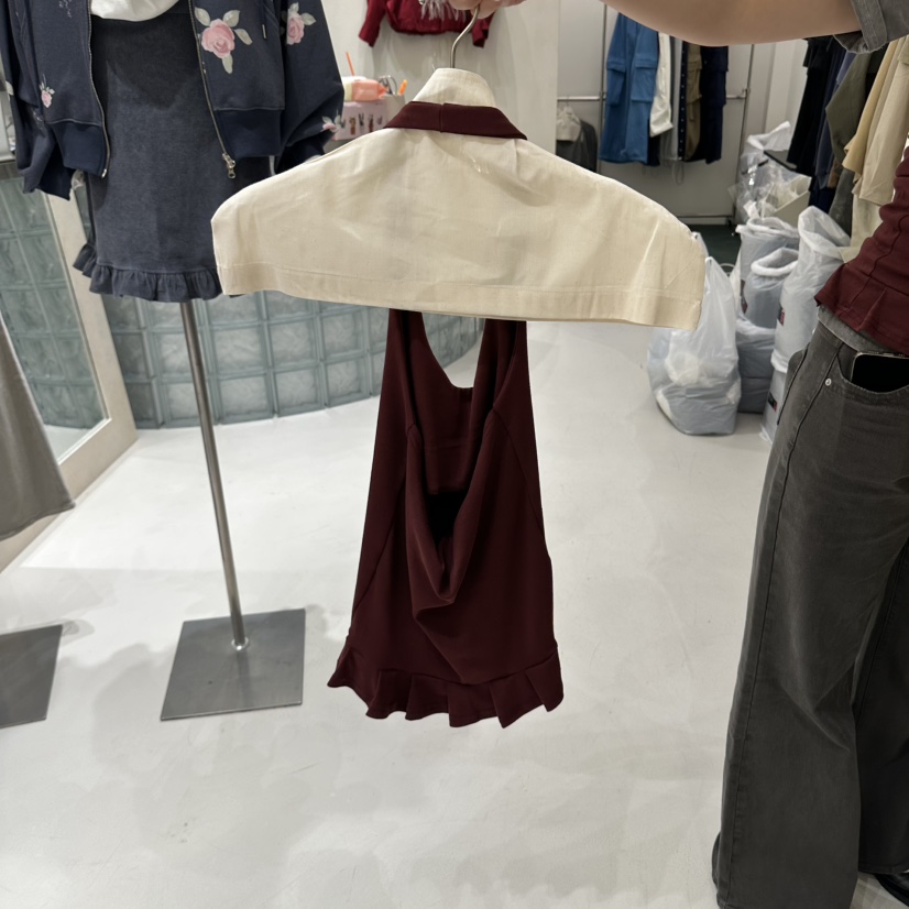 JUDYQUE東大門直郵女裝新品推薦休閑熱賣吊帶背心褶裥無袖JUDYQUE吊帶/背心