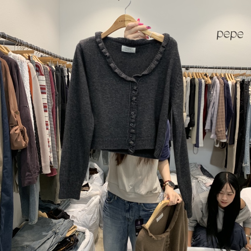 ALMOND PEPE韓國代購女裝新品推薦熱賣時尚開衫羊毛開襟ALMOND PEPE開衫圖色4