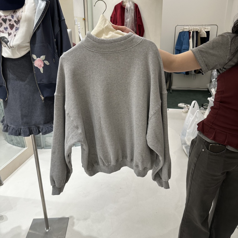 JUDYQUE東大門實拍女士新品時尚休閑衛衣半拉鏈假兩件米奇JUDYQUE衛衣